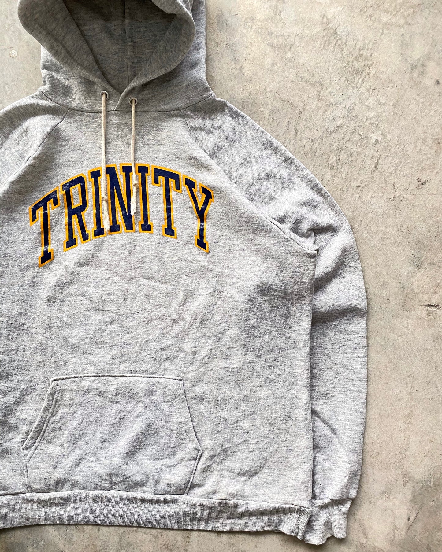 1980S 'TRINITY' GREY CHAMPION HOODIE SIZE (M-XL)