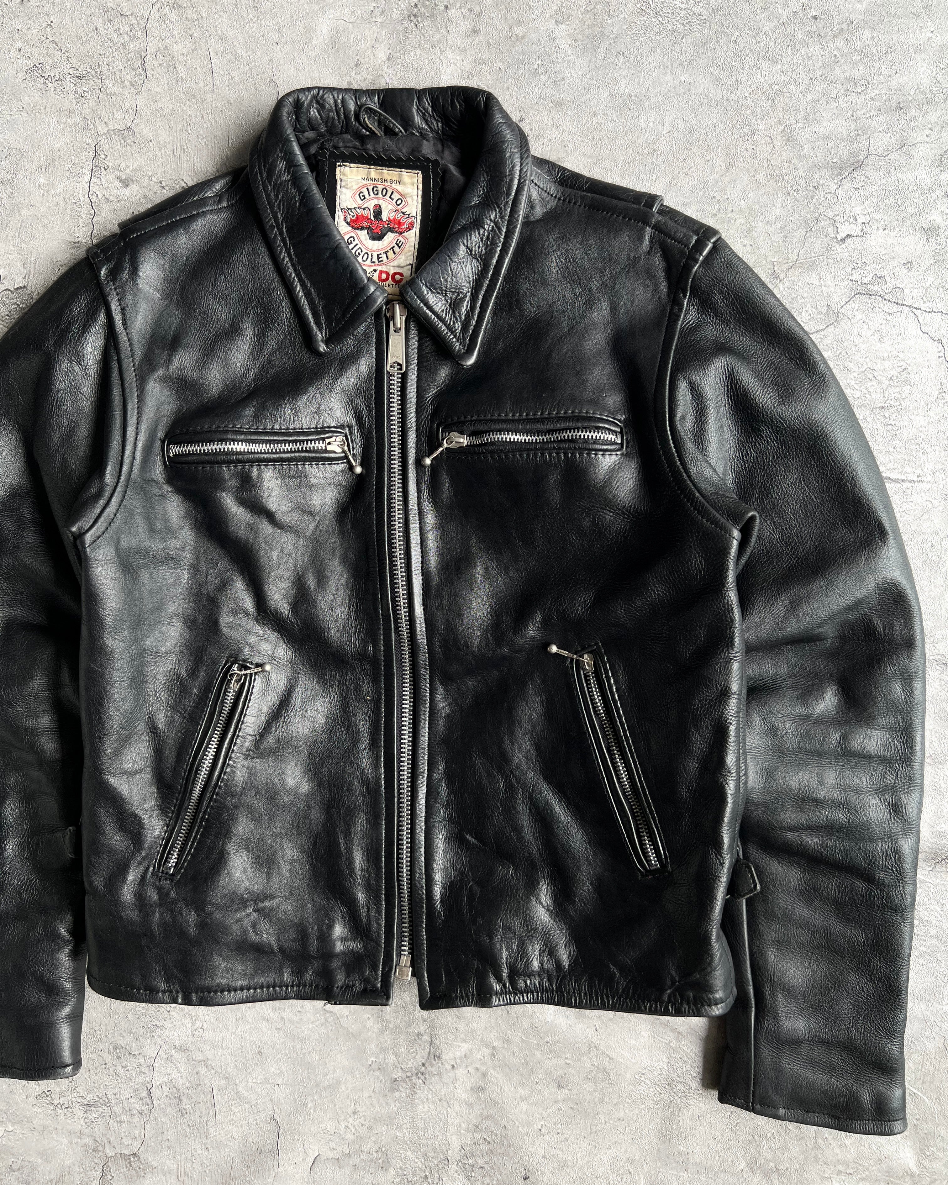 1980S/1990S GIGOLO ACDC HIGHWAYMAN LEATHER JACKET (M)