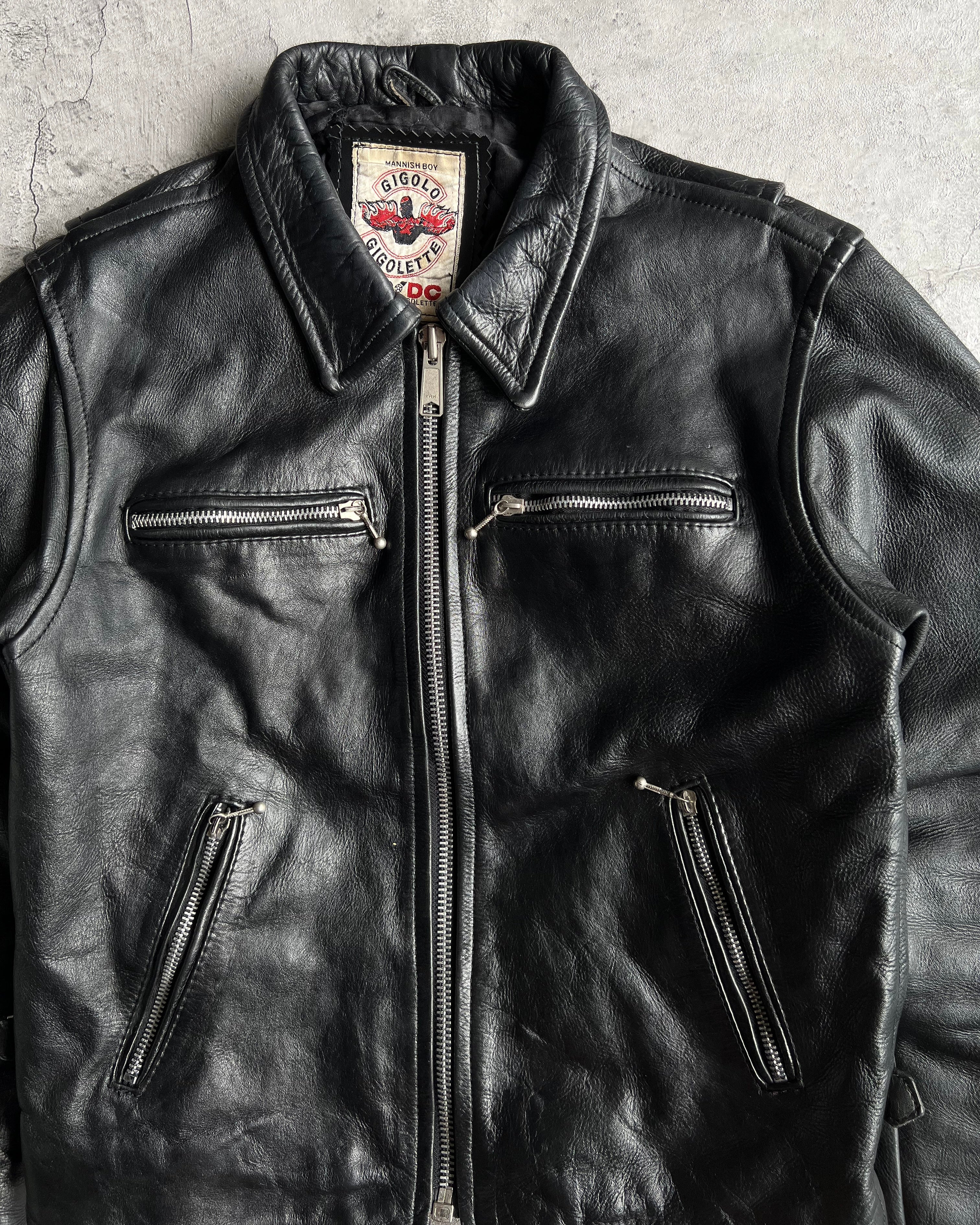 1980S/1990S GIGOLO ACDC HIGHWAYMAN LEATHER JACKET (M)