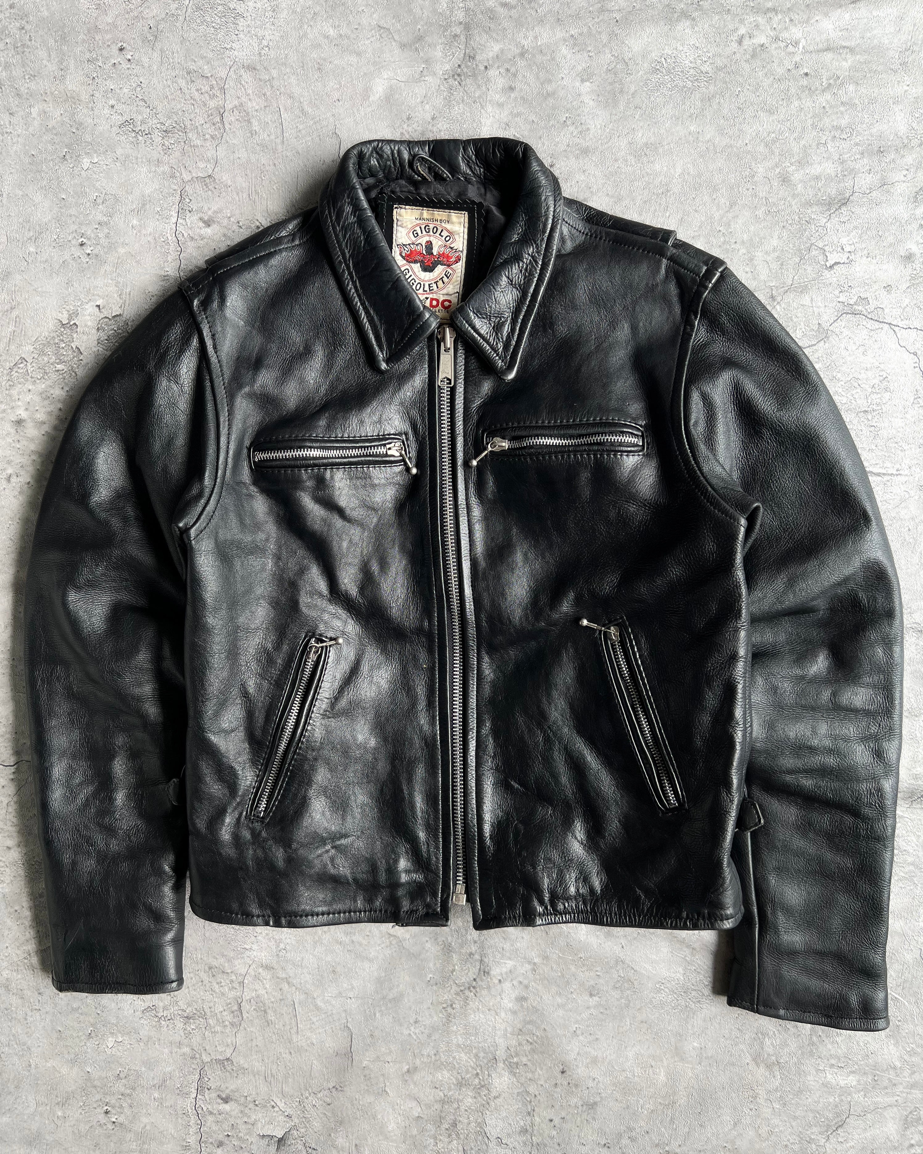 1980S/1990S GIGOLO ACDC HIGHWAYMAN LEATHER JACKET (M)