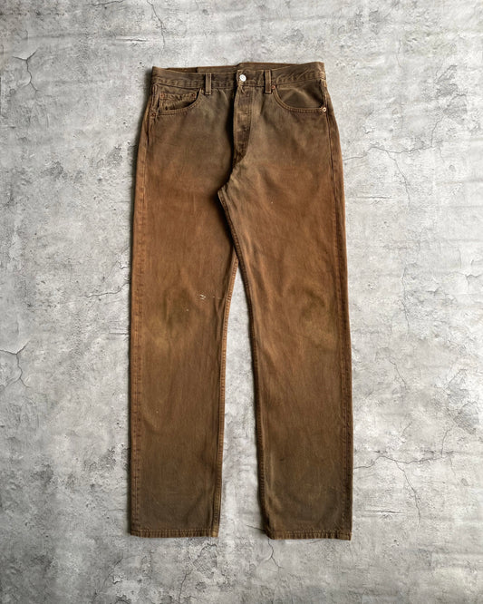 1990S SUN FADED BROWN LEVI'S 501 JEANS (34X34)
