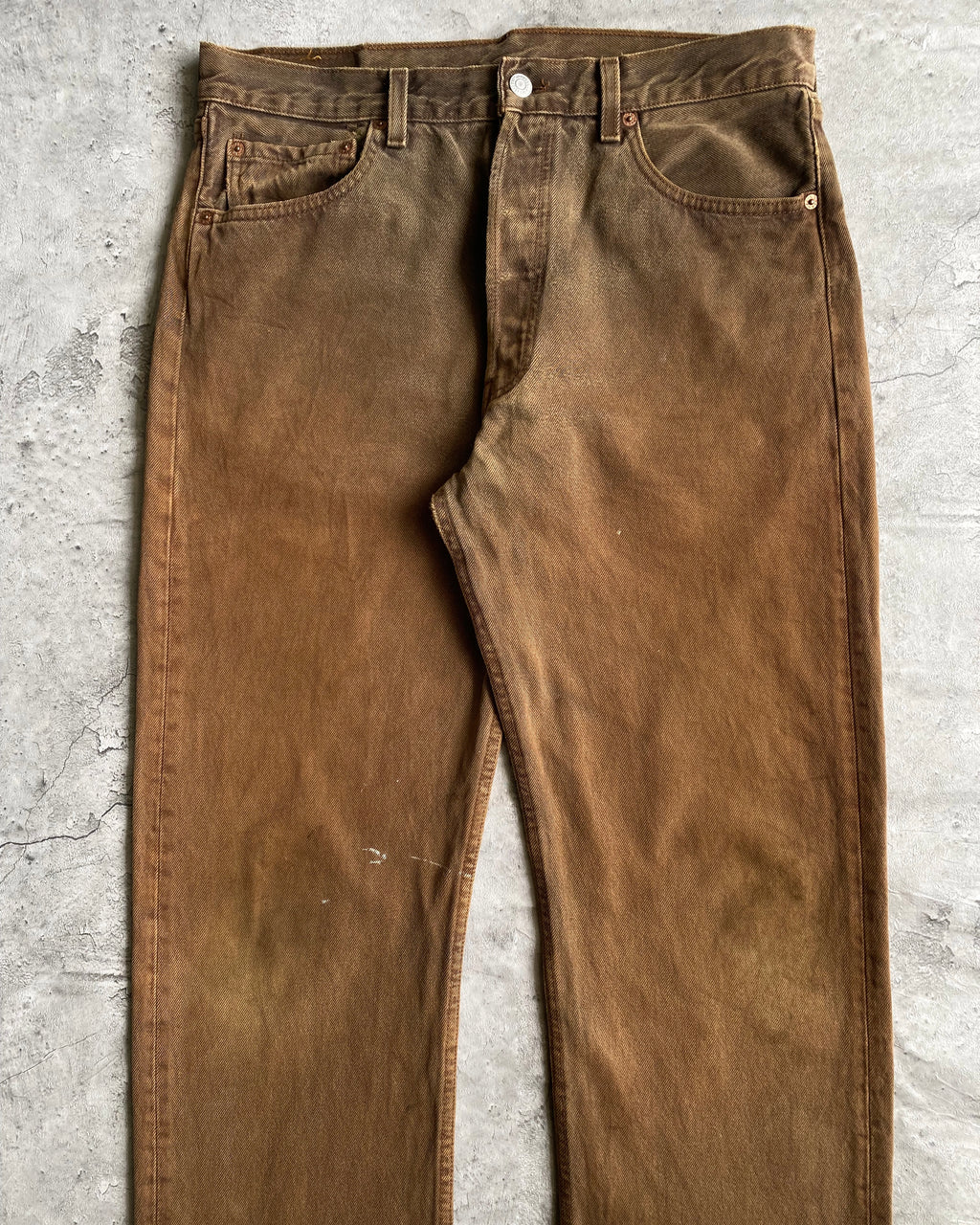 1990S SUN FADED BROWN LEVI'S 501 JEANS (34X34)