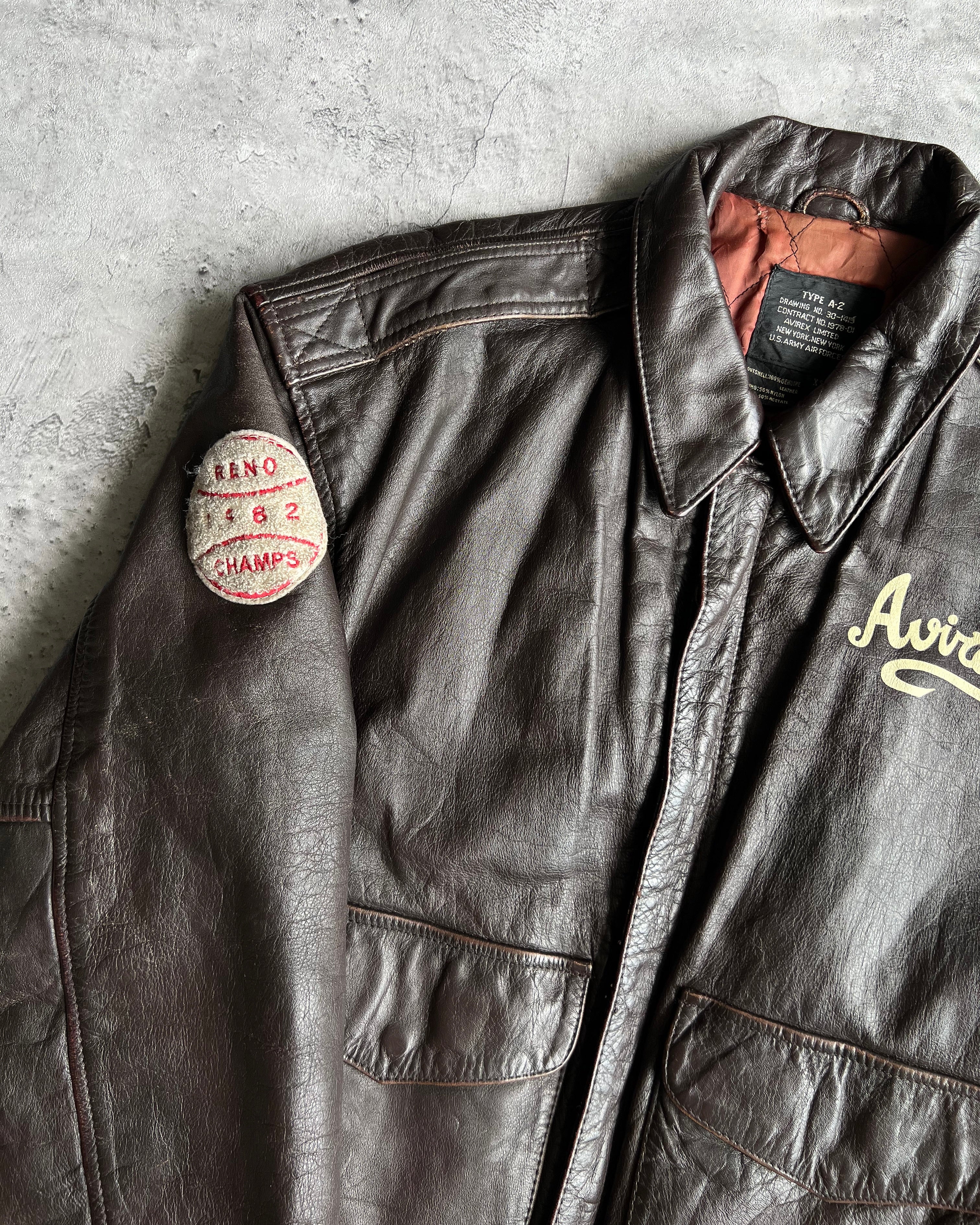 1982 AVIREX 'DAGO RED' TYPE A-2 LEATHER JACKET (S-L)