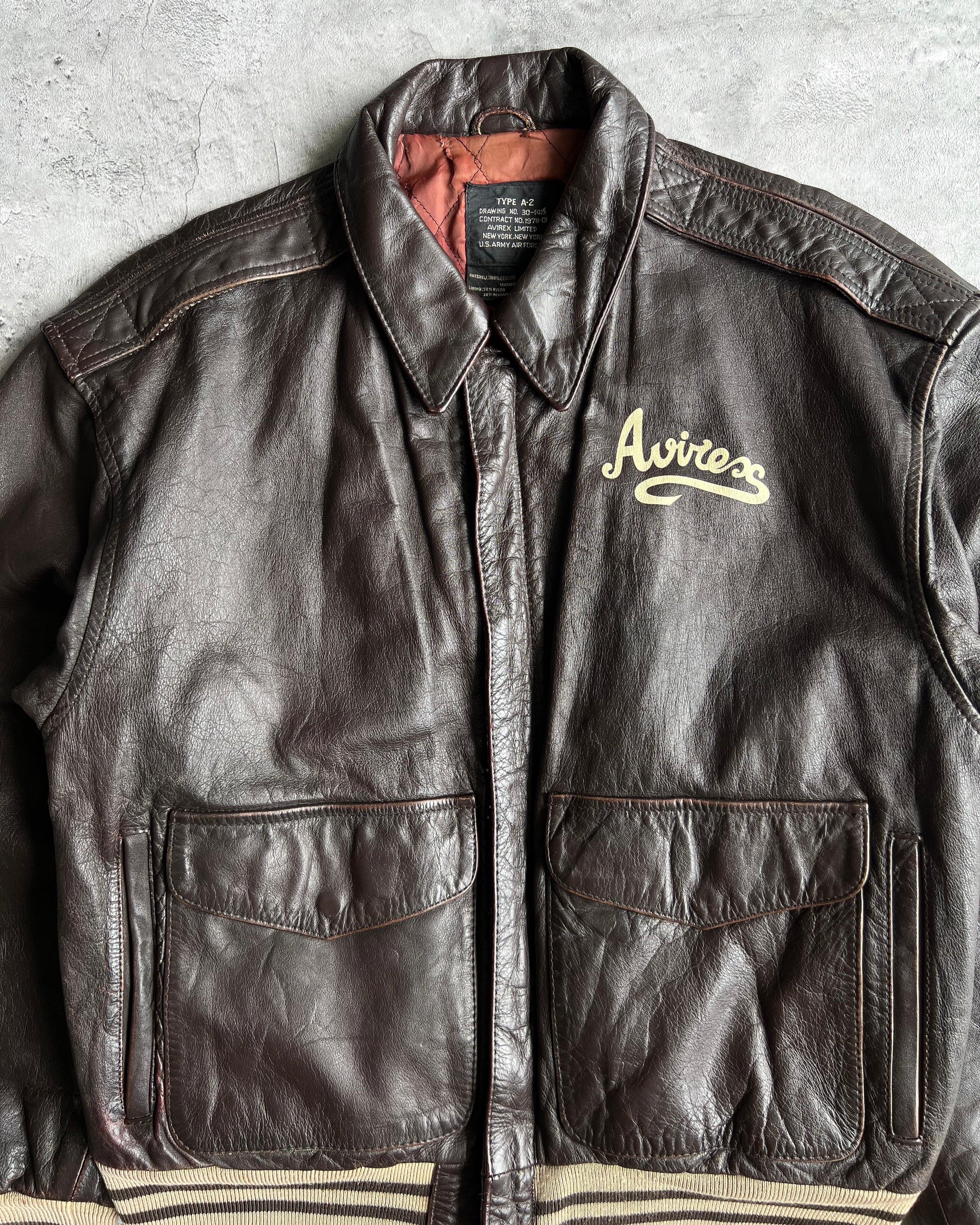 1982 AVIREX 'DAGO RED' TYPE A-2 LEATHER JACKET (S-L)