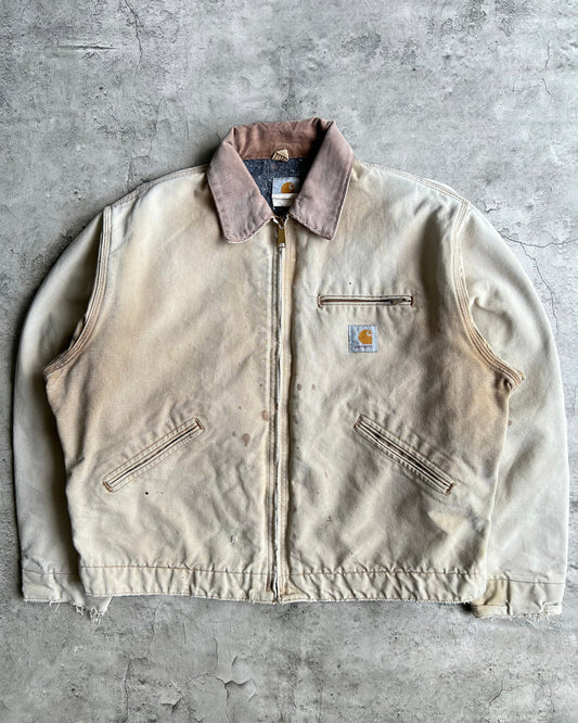 1990S FADED BROWN CARHARTT DETROIT WORK JACKET (L/XL)