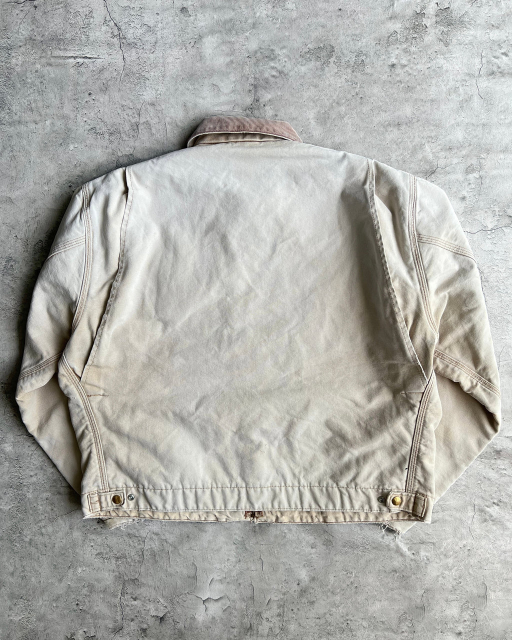 1990S FADED BROWN CARHARTT DETROIT WORK JACKET (L/XL)