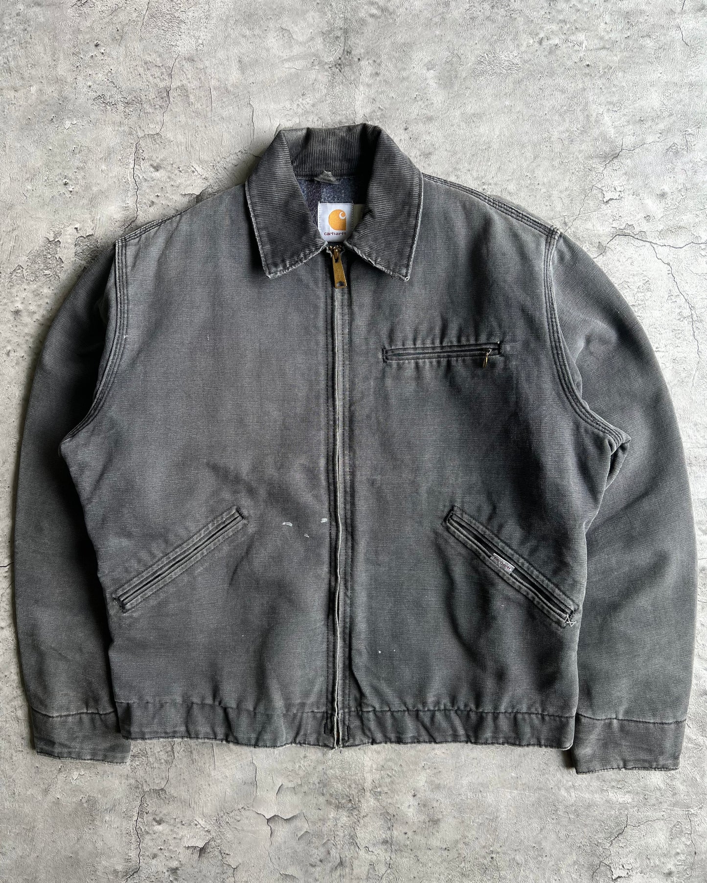 1980S FADED BLACK CARHARTT DETROIT WORK JACKET (M/L)