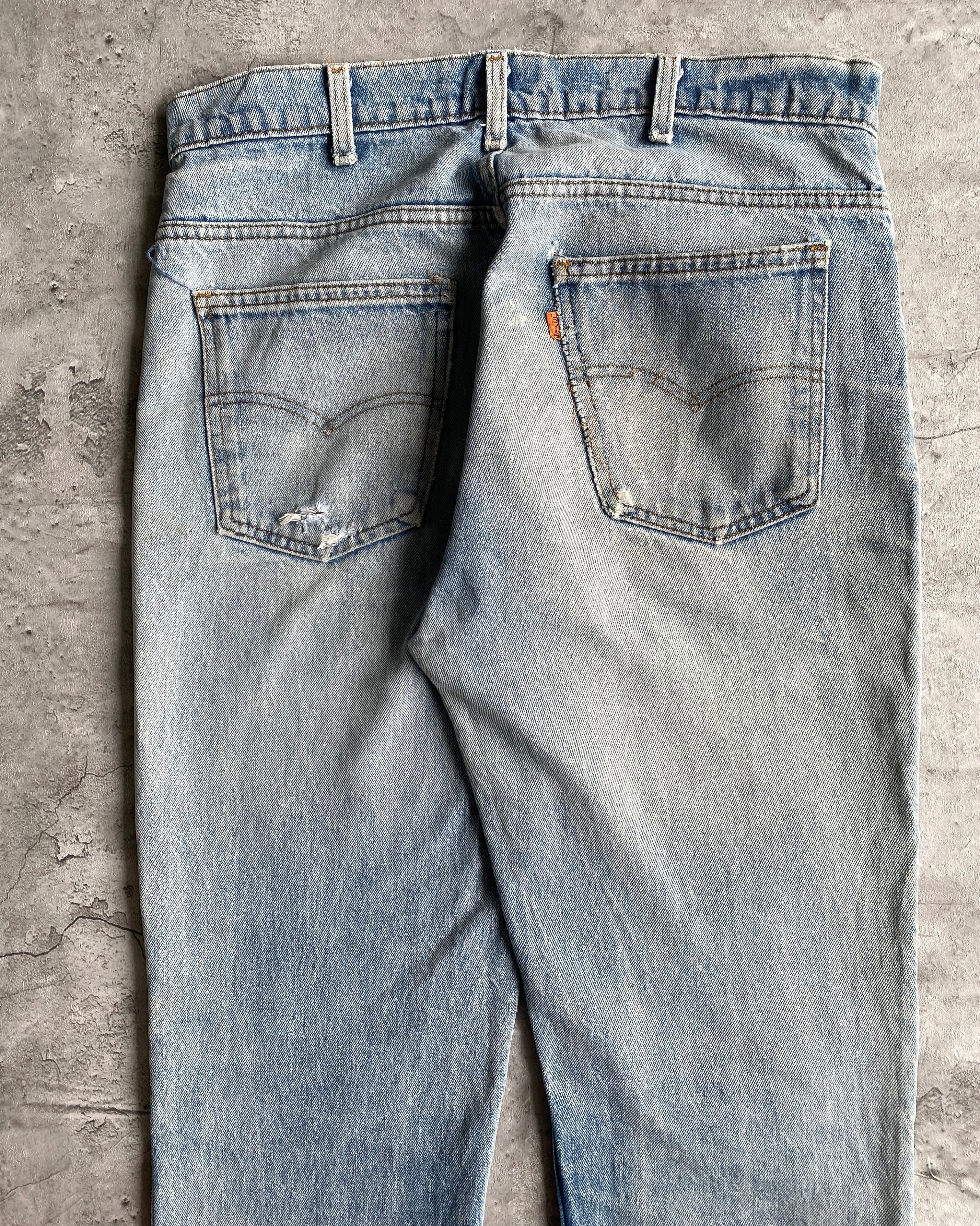 1980S FADED LEVI'S 646 BOOTCUT DISTRESSED JEANS (36X36)