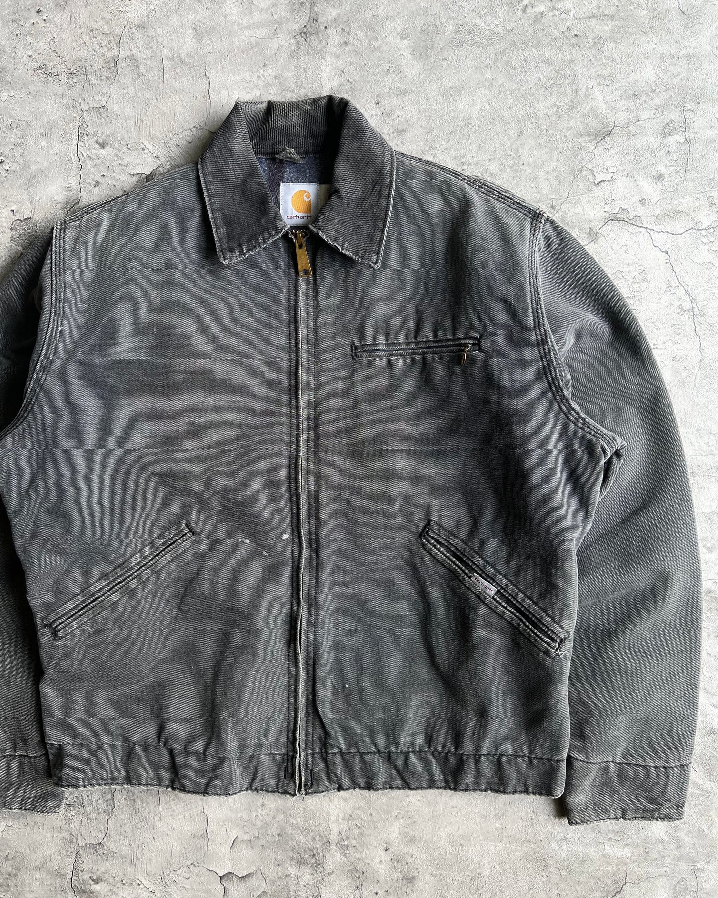 1980S FADED BLACK CARHARTT DETROIT WORK JACKET (M/L)