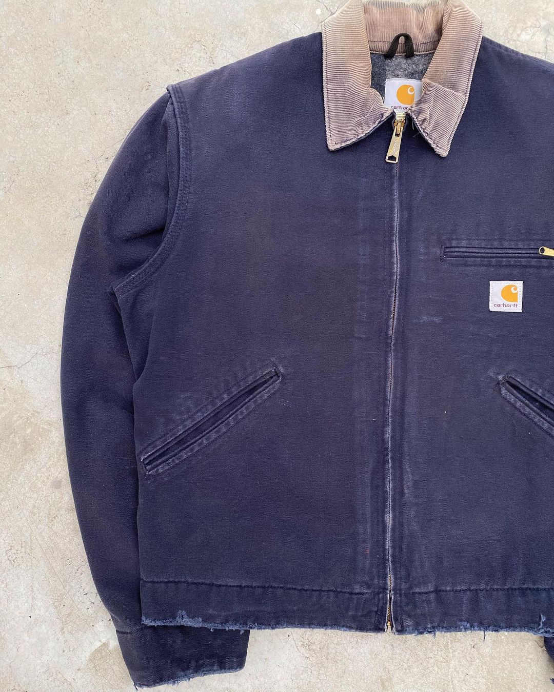 1990s Sun Faded Navy Carhartt Detroit Jacket