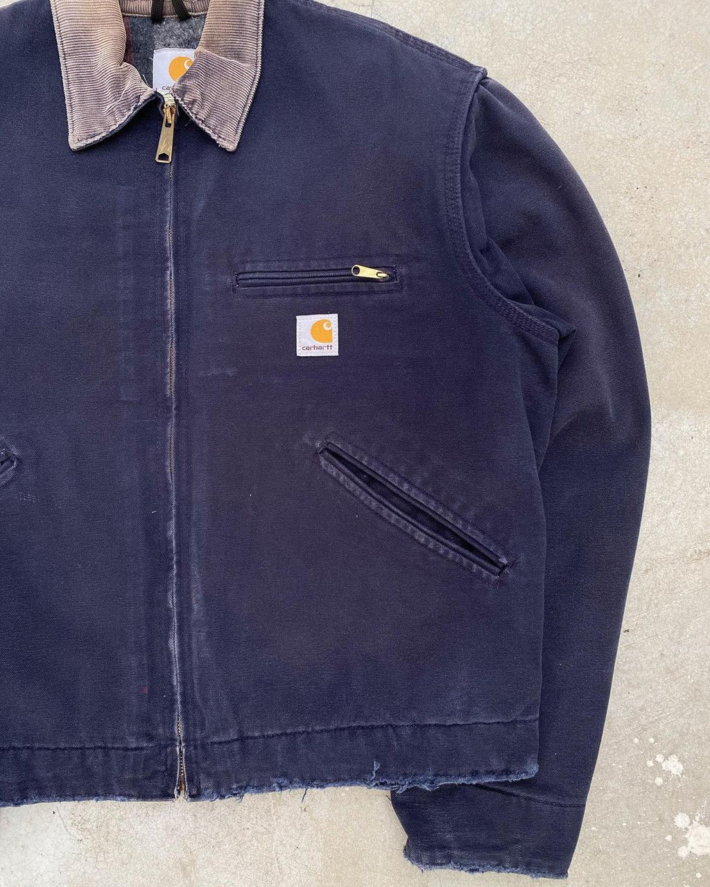 1990s Sun Faded Navy Carhartt Detroit Jacket