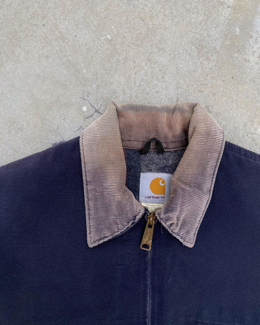 1990s Sun Faded Navy Carhartt Detroit Jacket