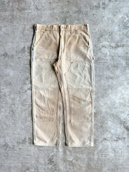 1990S FADED BROWN CARHARTT DOUBLE KNEE PANTS (31X30)