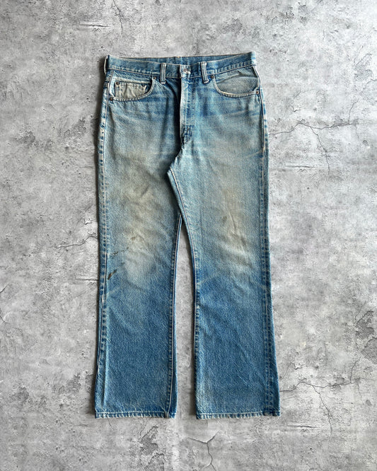 1970S FADED WASHED LEVI'S 517 FLARE DENIM JEANS (34X32)