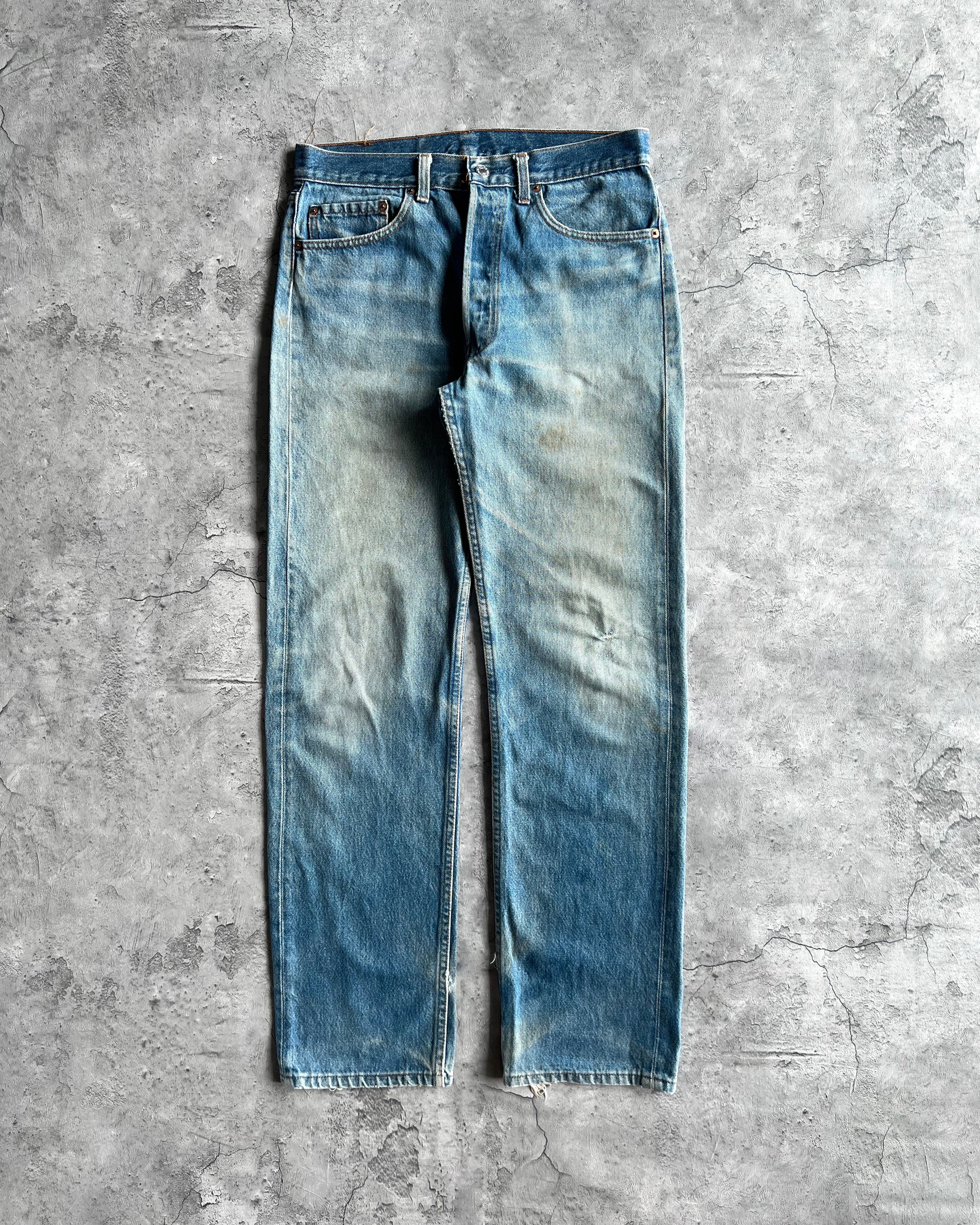 1980S FADED WASHED LEVI'S 501 JEANS (33X34)