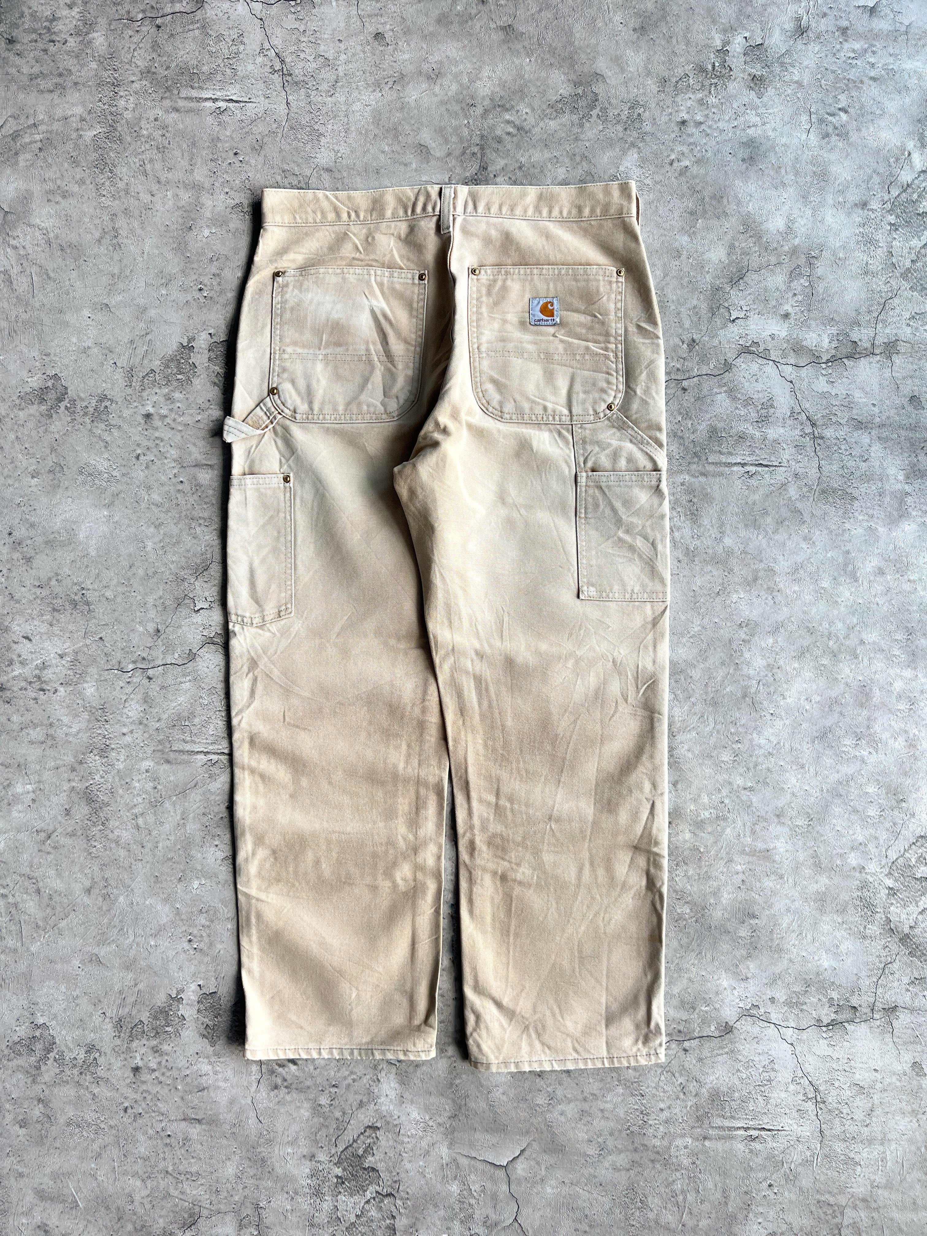 1990S FADED BROWN CARHARTT DOUBLE KNEE PANTS (31X30)