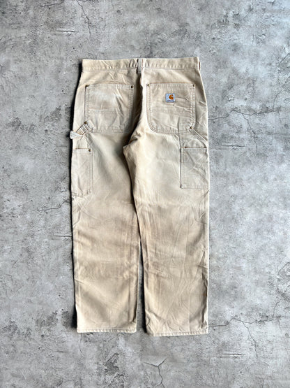 1990S FADED BROWN CARHARTT DOUBLE KNEE PANTS (31X30)