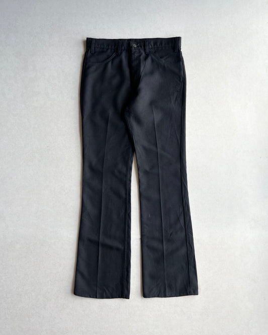 1970S BLACK LEVI'S 517 STA-PREST FLARE TROUSERS (34X34)