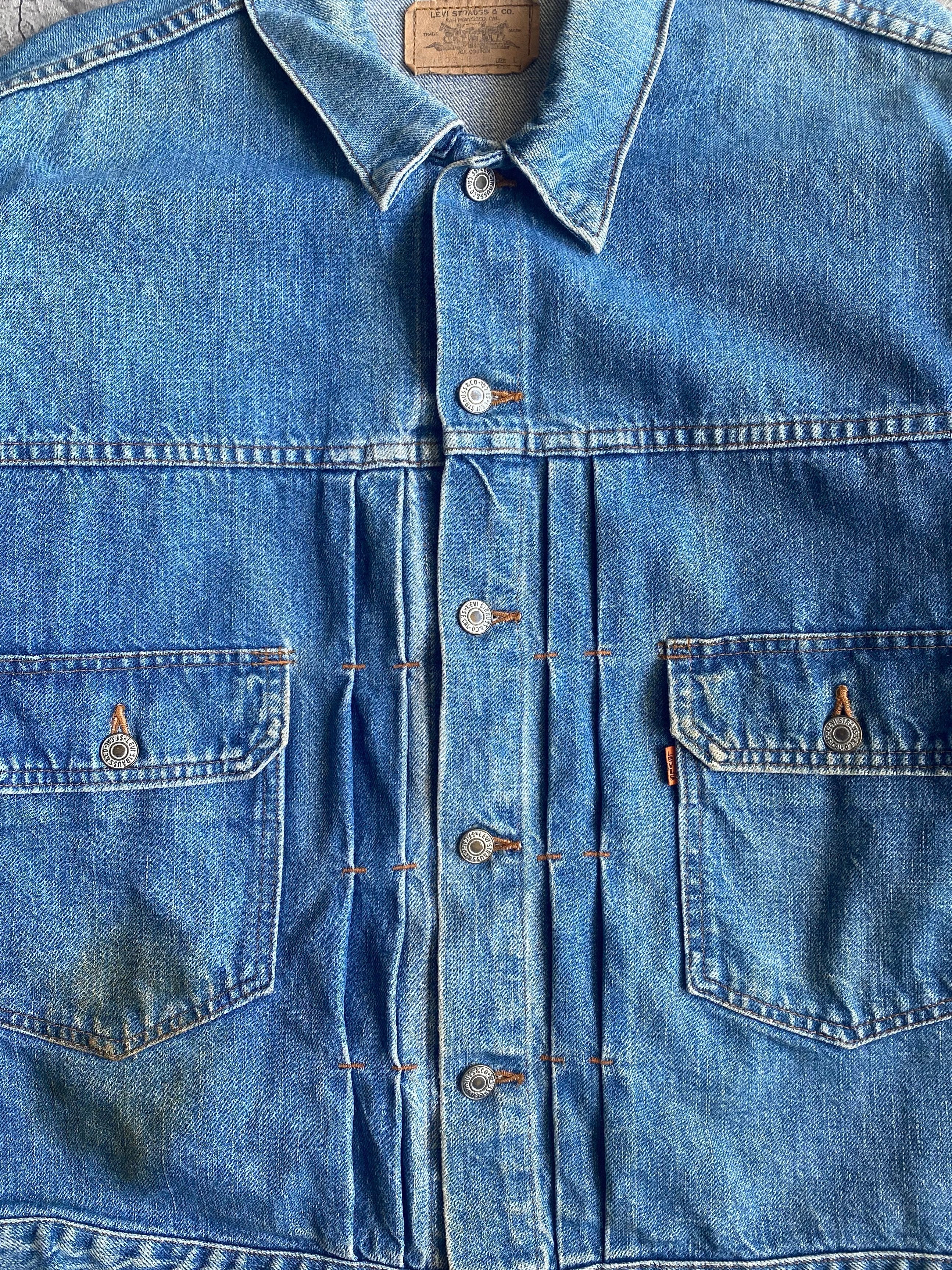 1980S FADED LEVI'S TYPE II DENIM JACKET (L/XL)