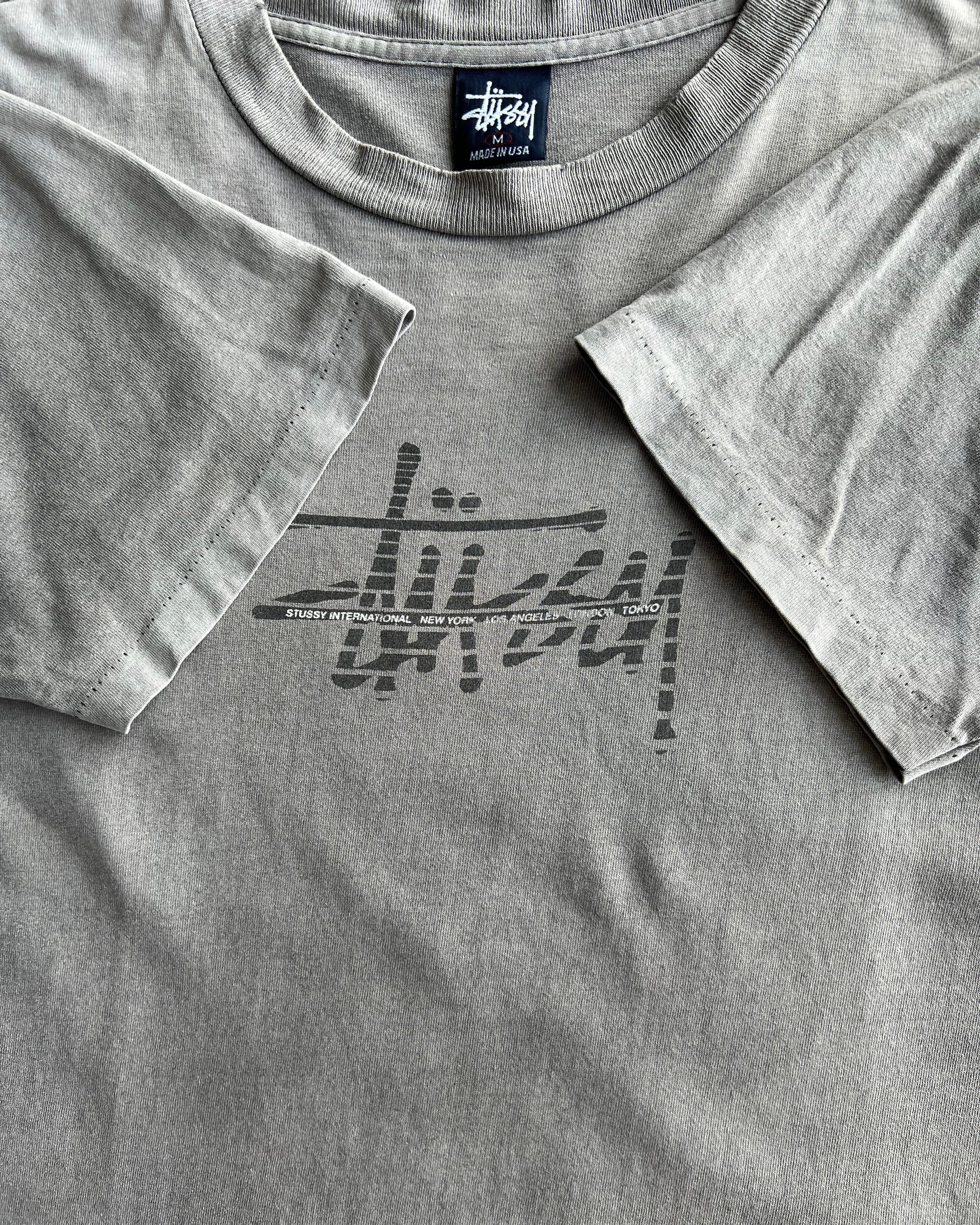 1990S SUN FADED STUSSY INTERNATIONAL SINGLE STITCH TEE (M)
