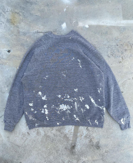1980s Jerzees Gray Painted Raglan Sweatshirt