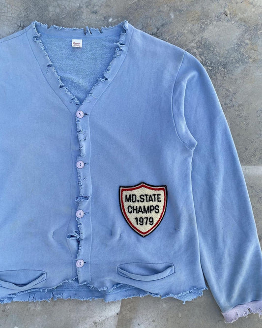1990s ‘MD. State Champs 1979’ Destroyed Cardigan