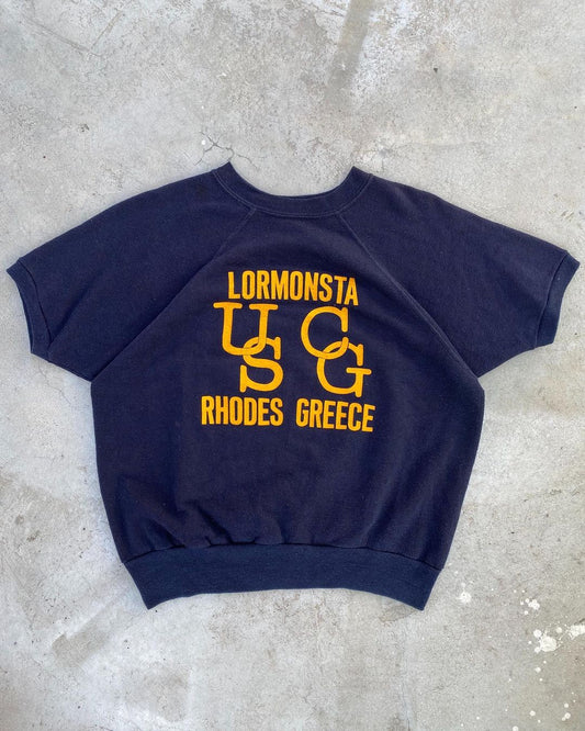 1980S ‘LORMONSTA RHODES GREECE’ SHORT SLEEVE RAGLAN SWEATSHIRT (L)