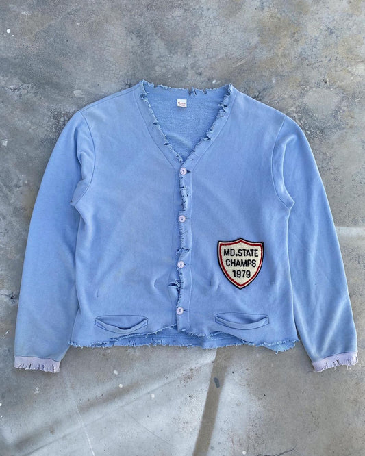 1990s ‘MD. State Champs 1979’ Destroyed Cardigan