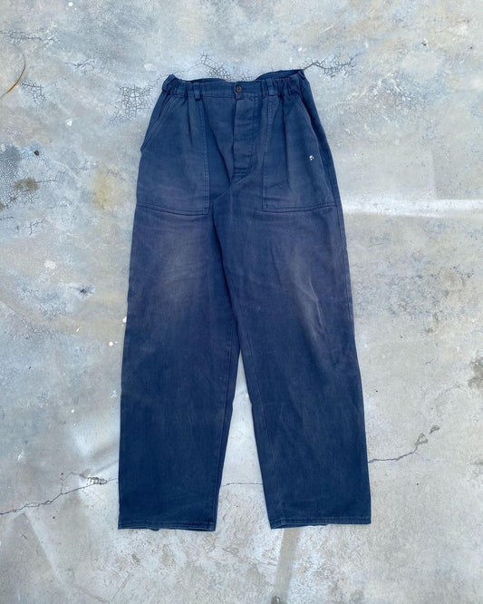 1980s Sun Faded Sanforized French Workwear Baker Pants