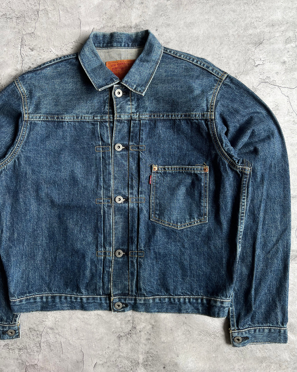 1990S DARK WASHED BIG E LEVI'S TYPE I DENIM JACKET (M/L)