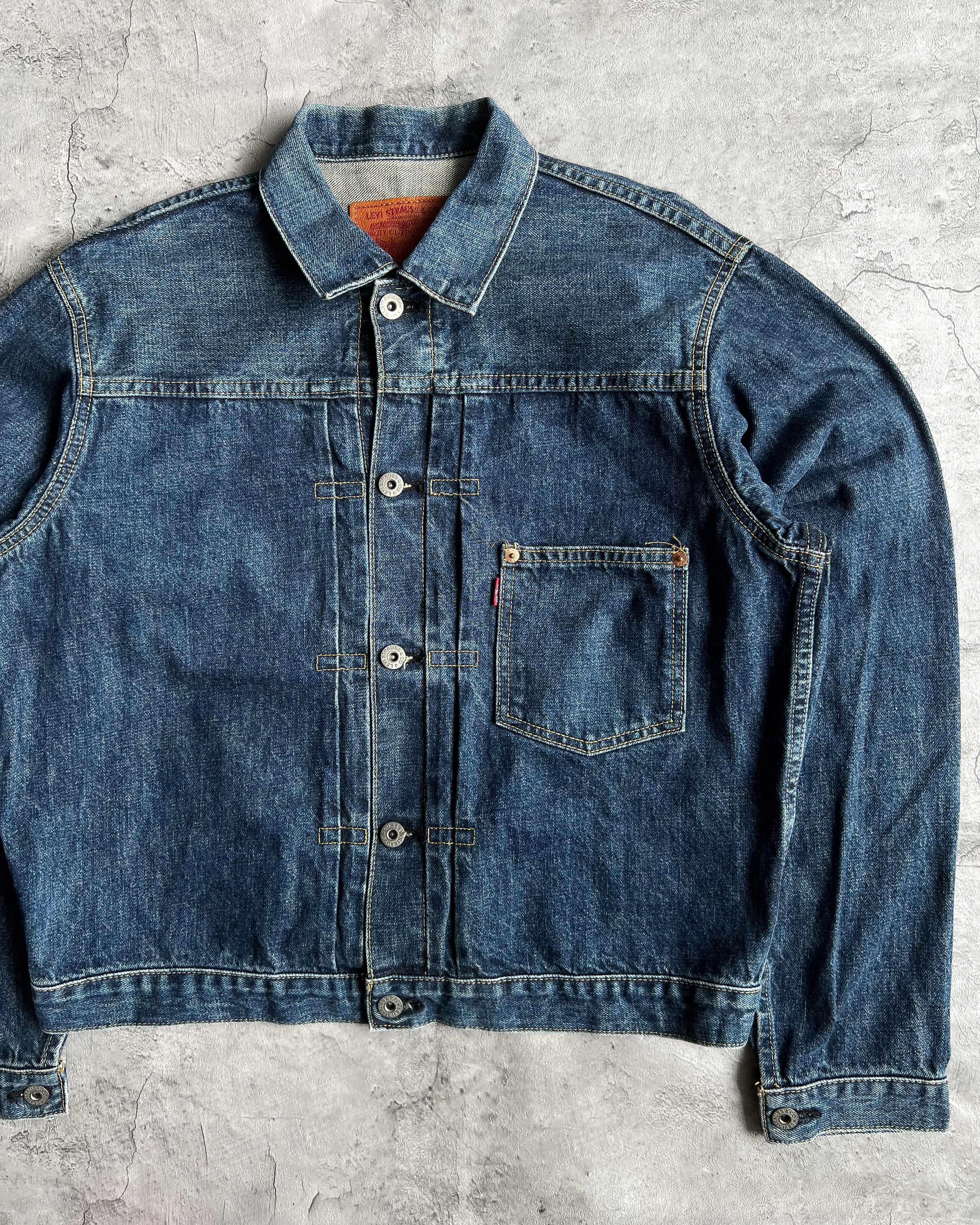 1990S DARK WASHED BIG E LEVI'S TYPE I DENIM JACKET (M/L)