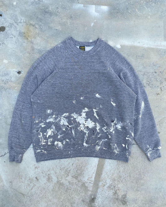 1980s Jerzees Gray Painted Raglan Sweatshirt