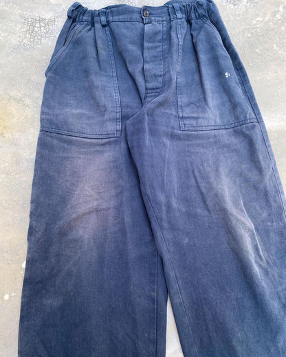 1980s Sun Faded Sanforized French Workwear Baker Pants