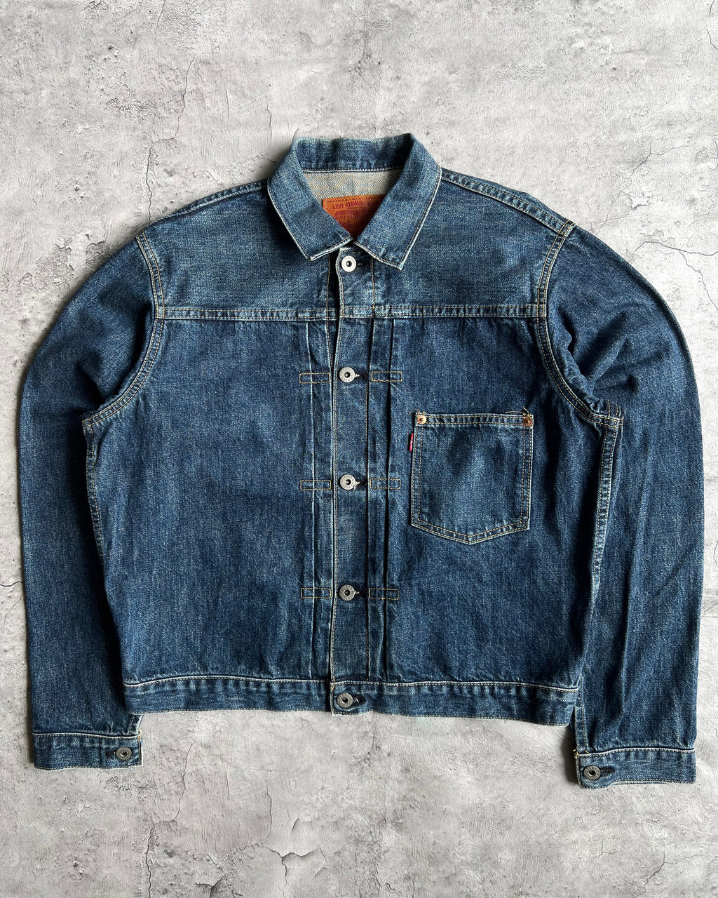 1990S DARK WASHED BIG E LEVI'S TYPE I DENIM JACKET (M/L)