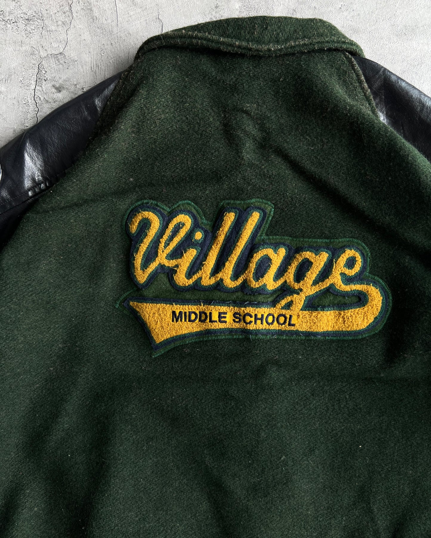 1998 'VILLAGE MIDDLE SCHOOL' RAGLAN VARSITY JACKET (L)