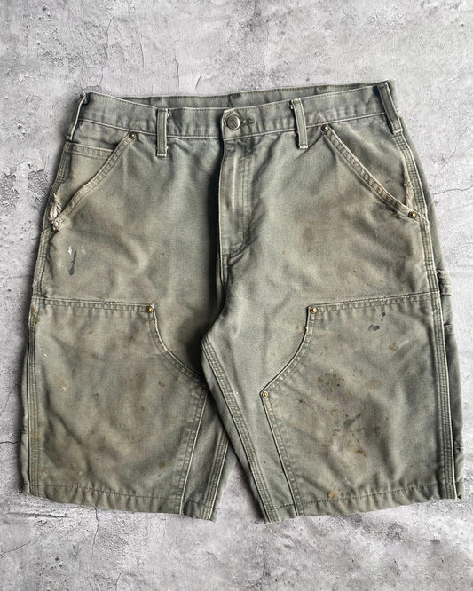 1990S GREY CARHARTT DOUBLE KNEE SHORTS (32)