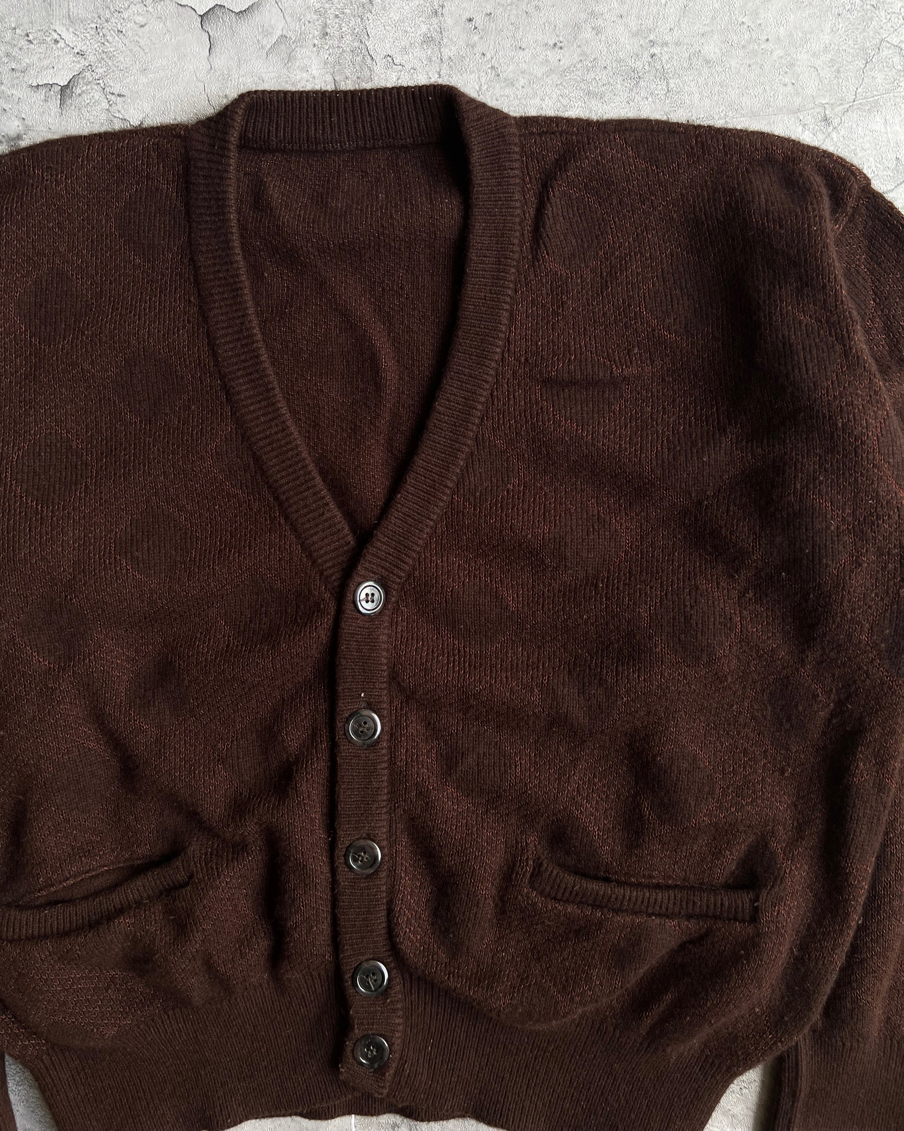 1990S BROWN KNIT CARDIGAN (M)