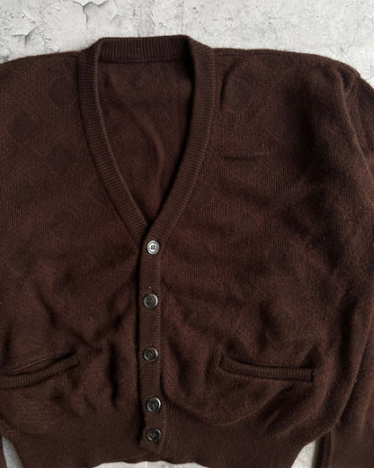 1990S BROWN KNIT CARDIGAN (M)