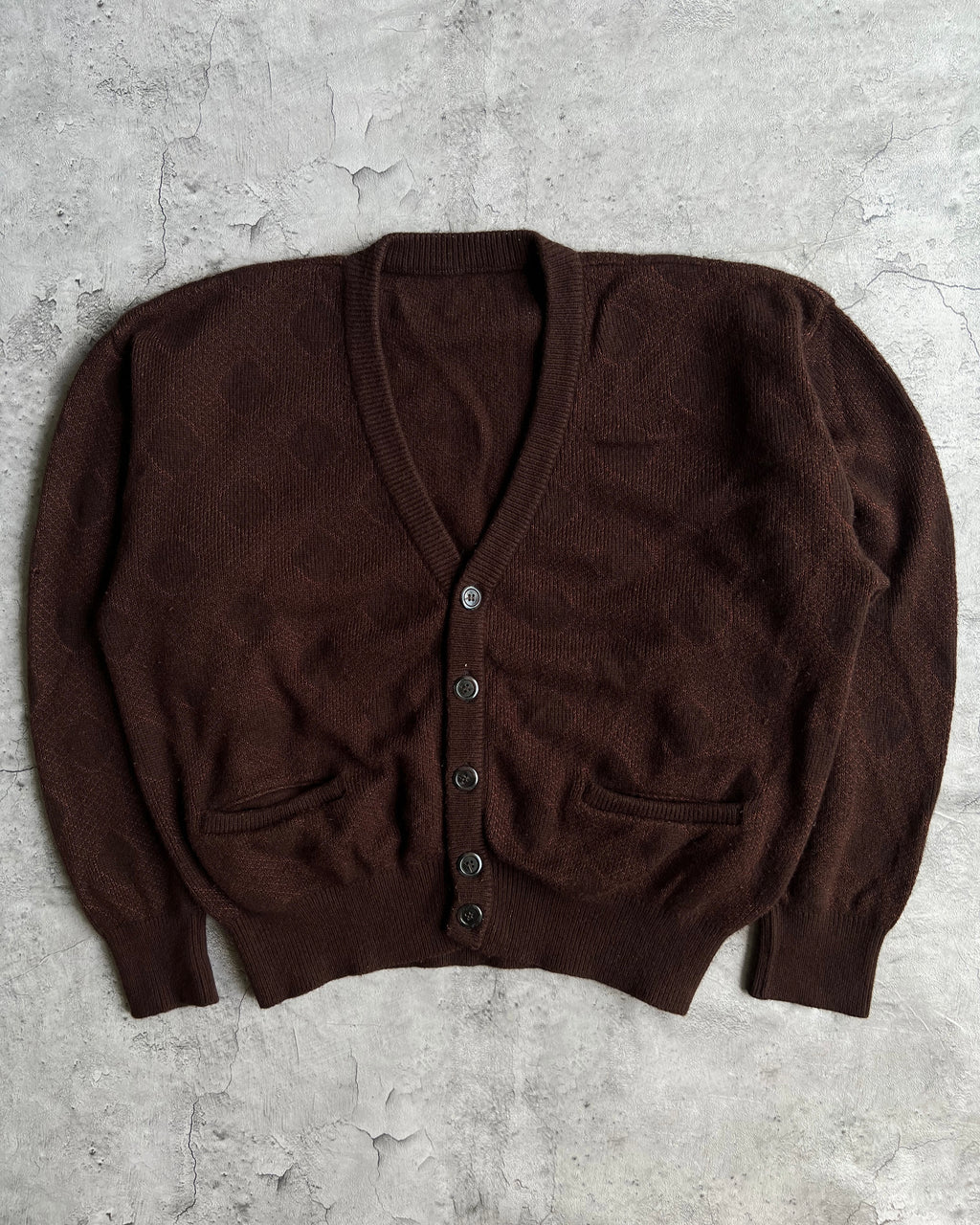 1990S BROWN KNIT CARDIGAN (M)
