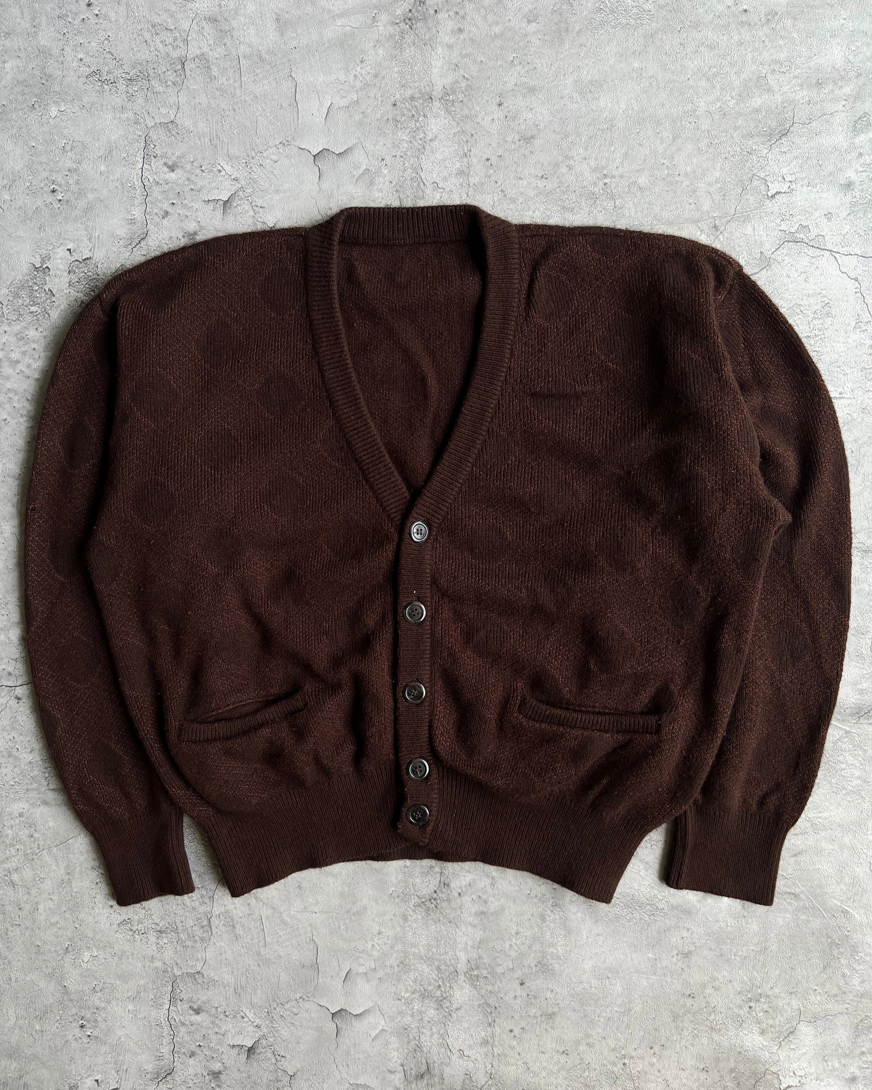 1990S BROWN KNIT CARDIGAN (M)