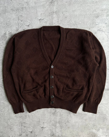 1990S BROWN KNIT CARDIGAN (M)