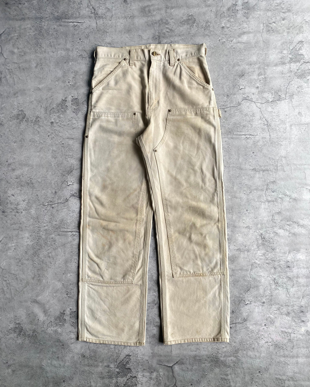 1990S OFF WHITE CARHARTT DOUBLE KNEE PANTS (30X30)