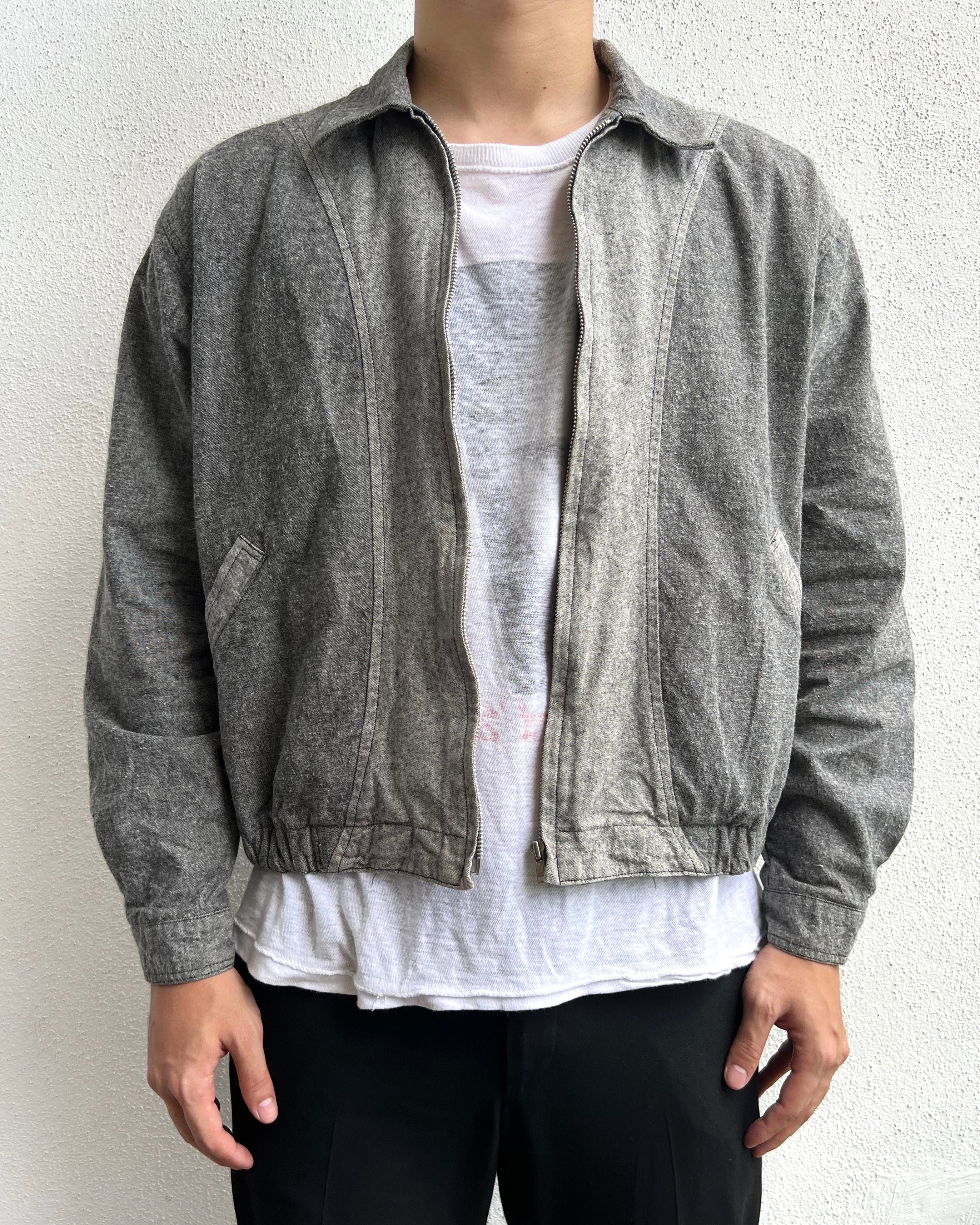 1990S TWO-TONE GREY HARRINGTON JACKET (M/L)