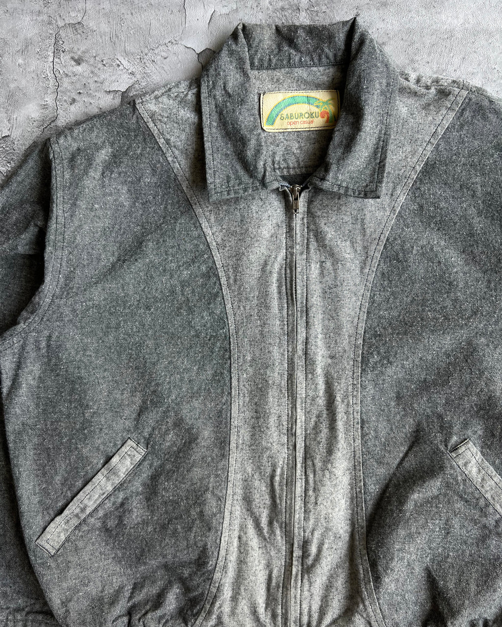 1990S TWO-TONE GREY HARRINGTON JACKET (M/L)