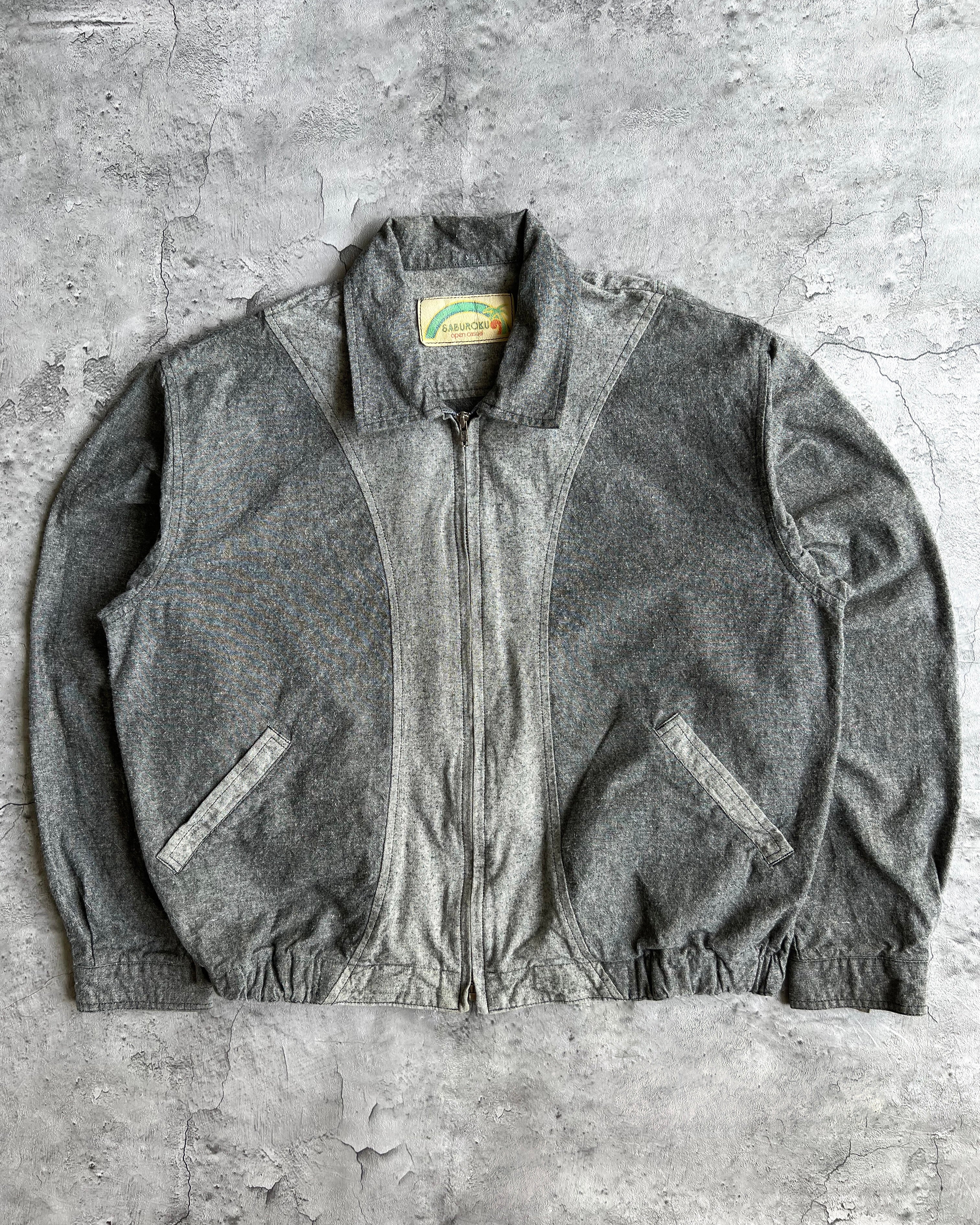 1990S TWO-TONE GREY HARRINGTON JACKET (M/L)