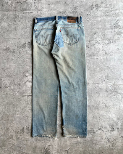1980S TWO-TONE LEVI'S 501 REPAIRED JEANS (35X32)