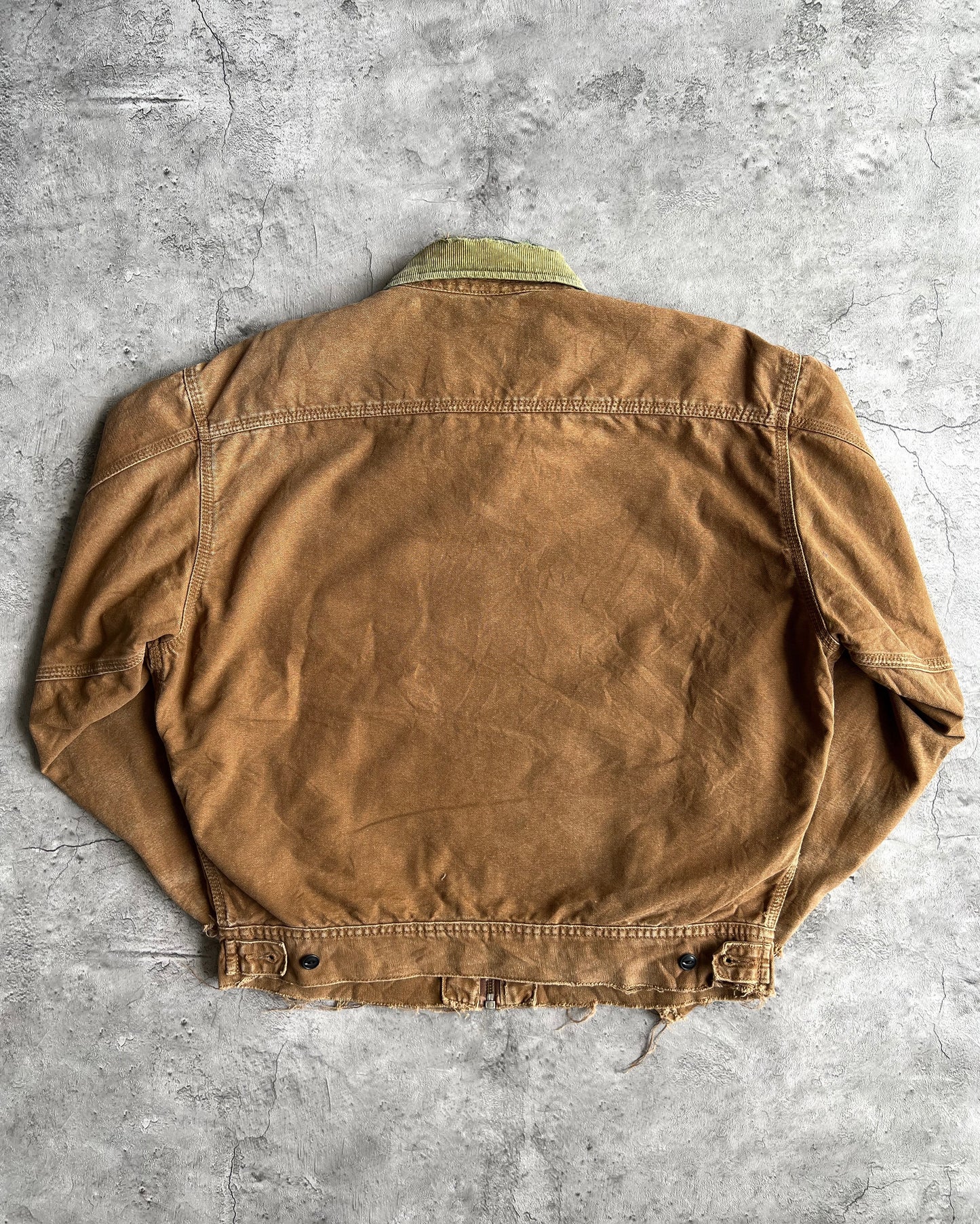 1990S BROWN DISTRESSED LEE WORK JACKET (S-L)