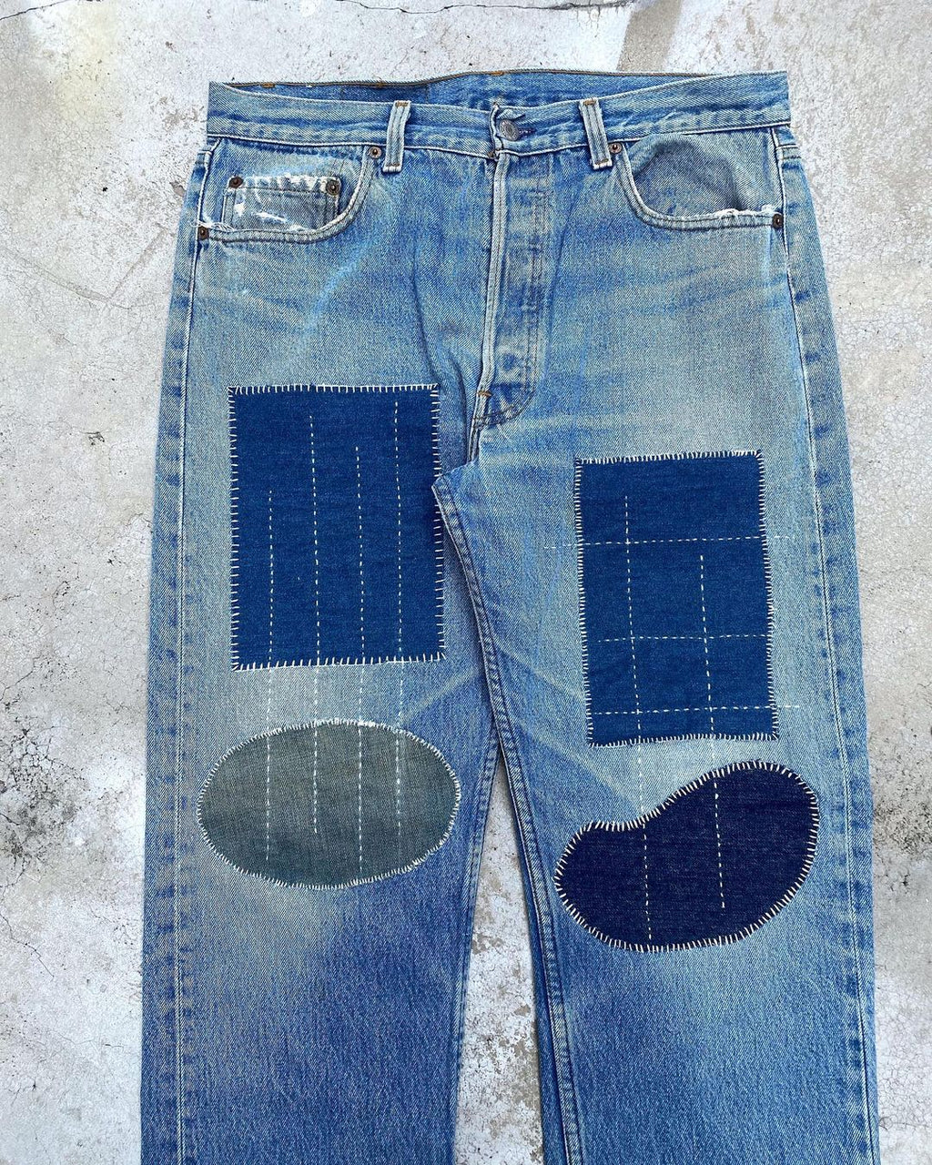 1980S LEVI’S 501 PATCHWORK JEANS (34X32)