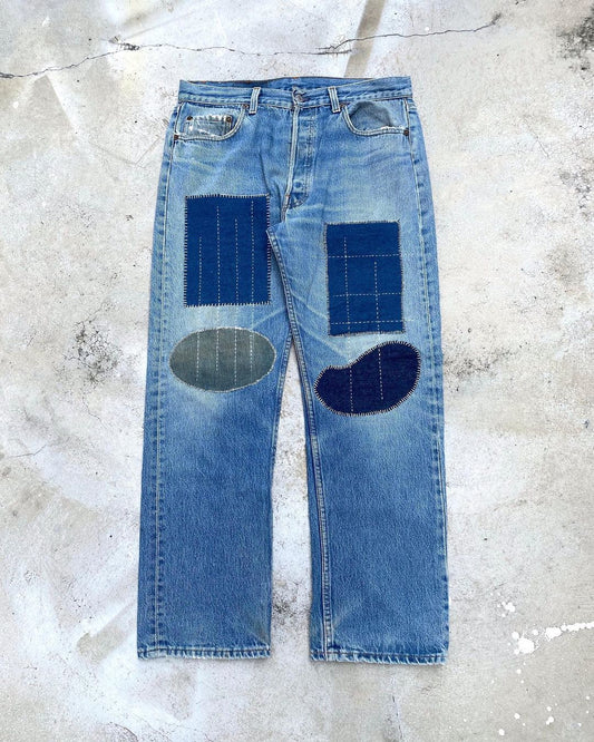 1980S LEVI’S 501 PATCHWORK JEANS (34X32)