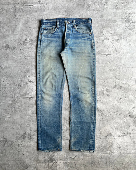 1980S FADED WASHED LEVI'S 501 REDLINE SELVEDGE JEANS (31X31)